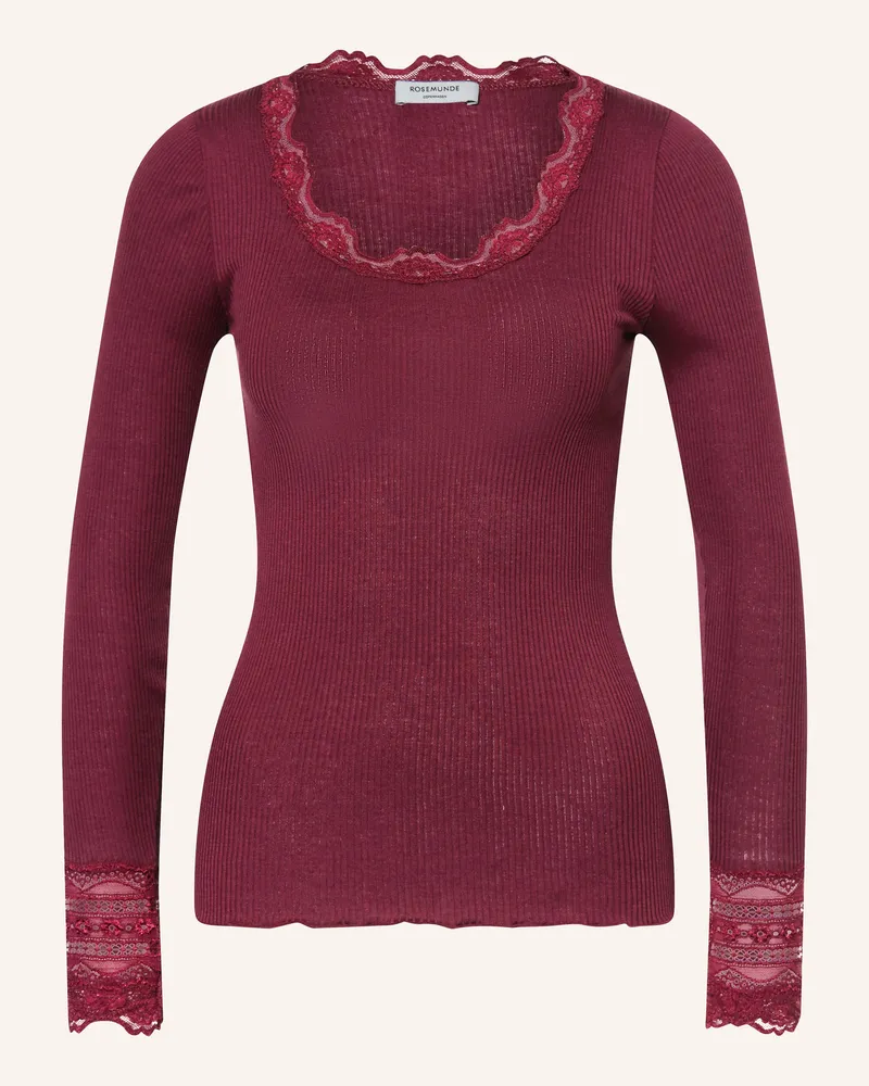 Rosemunde Longsleeve Benita Aus Seide Mit Spitze rot Dunkelrot
