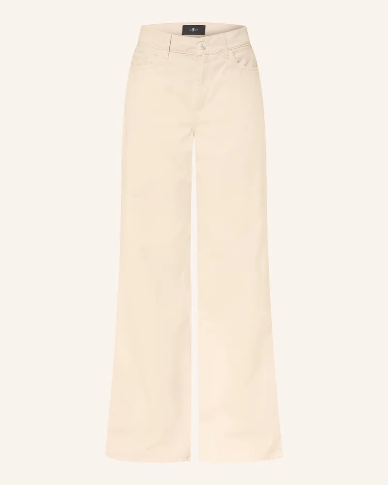 7 for all mankind Wide Leg Jeans Lotta weiss Hellgelb