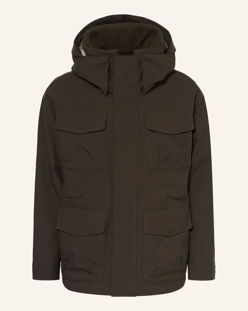Strellson Fieldjacket Mit Abnehmbarer Kapuze gruen Dunkelgrün