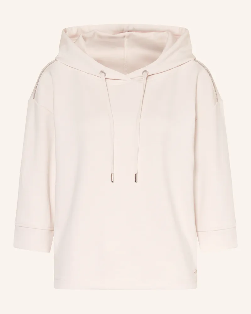 monari Hoodie mit 3/4-Arm und Schmucksteinen Creme
