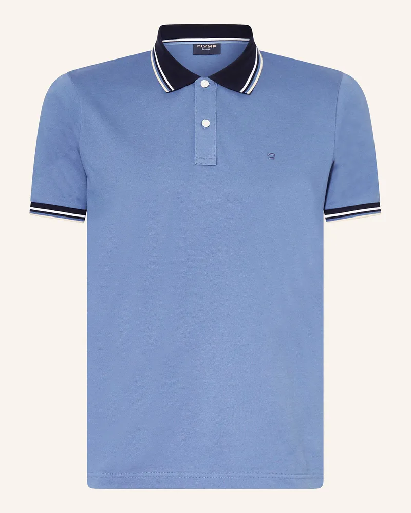 Olymp Piqué-Poloshirt Casual Fit Blau