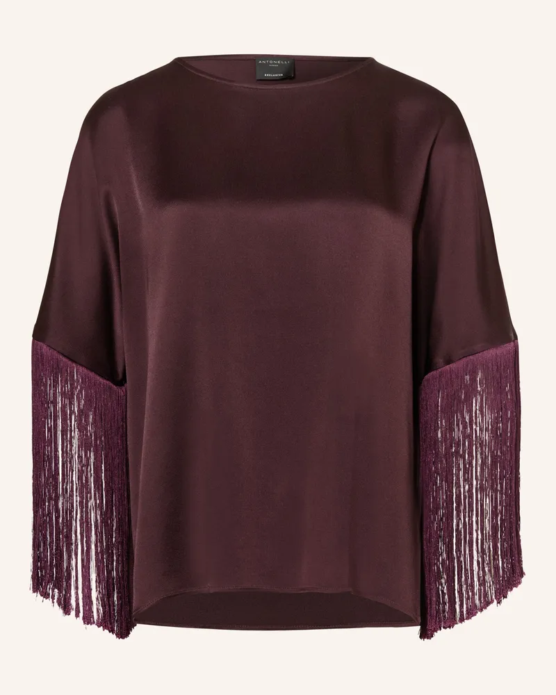 Antonelli Firenze Blusenshirt Ardisia Aus Satin Mit 3/4-Arm rot Dunkelrot