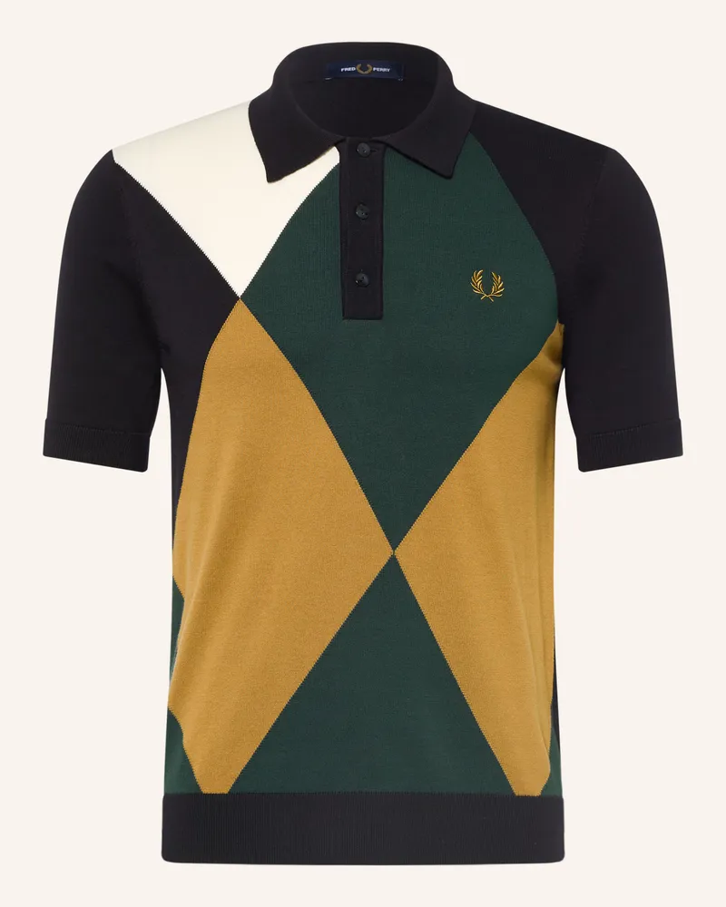 Fred Perry Strick-Poloshirt schwarz Schwarz
