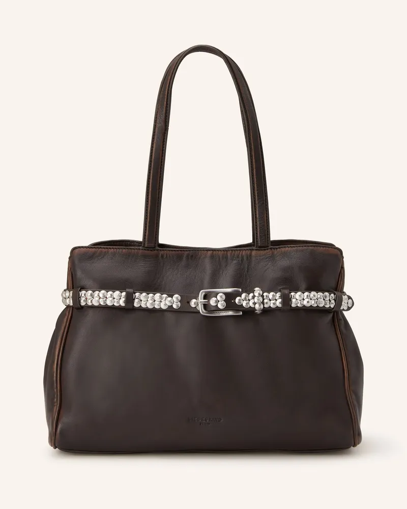 Liebeskind Handtasche NORI mit Nieten Dunkelbraun