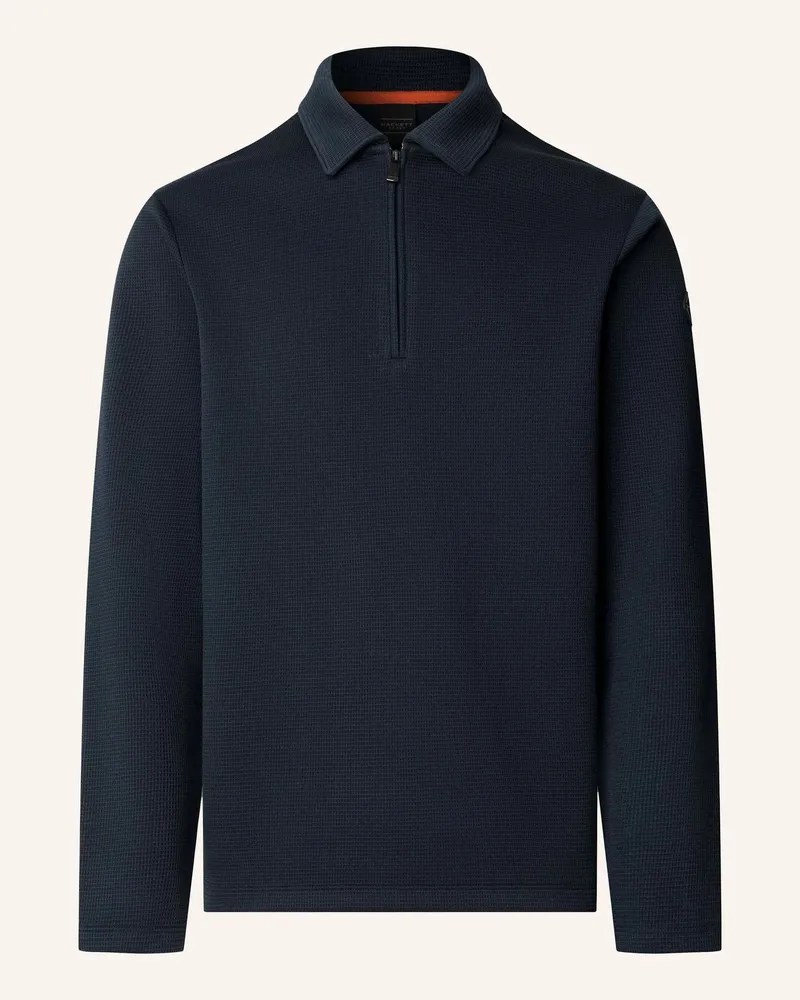 Hackett Sweatshirt Hs Waffle Collar Hz blau Dunkelblau