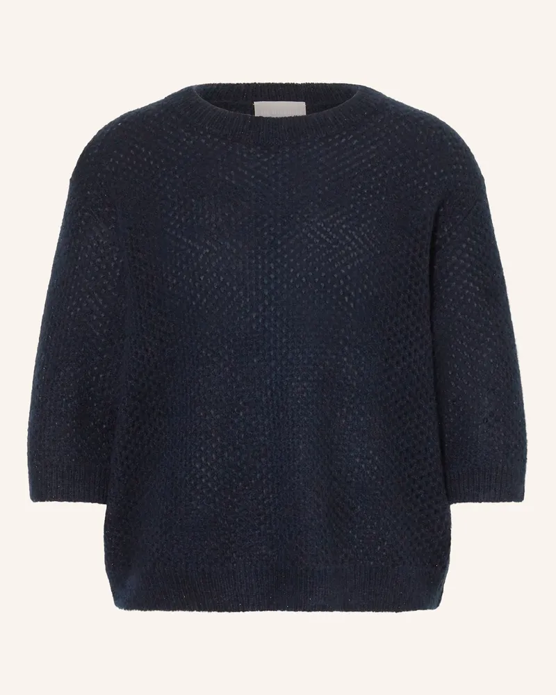 hemisphere Pullover mit Cashmere und 3/4-Arm Dunkelblau