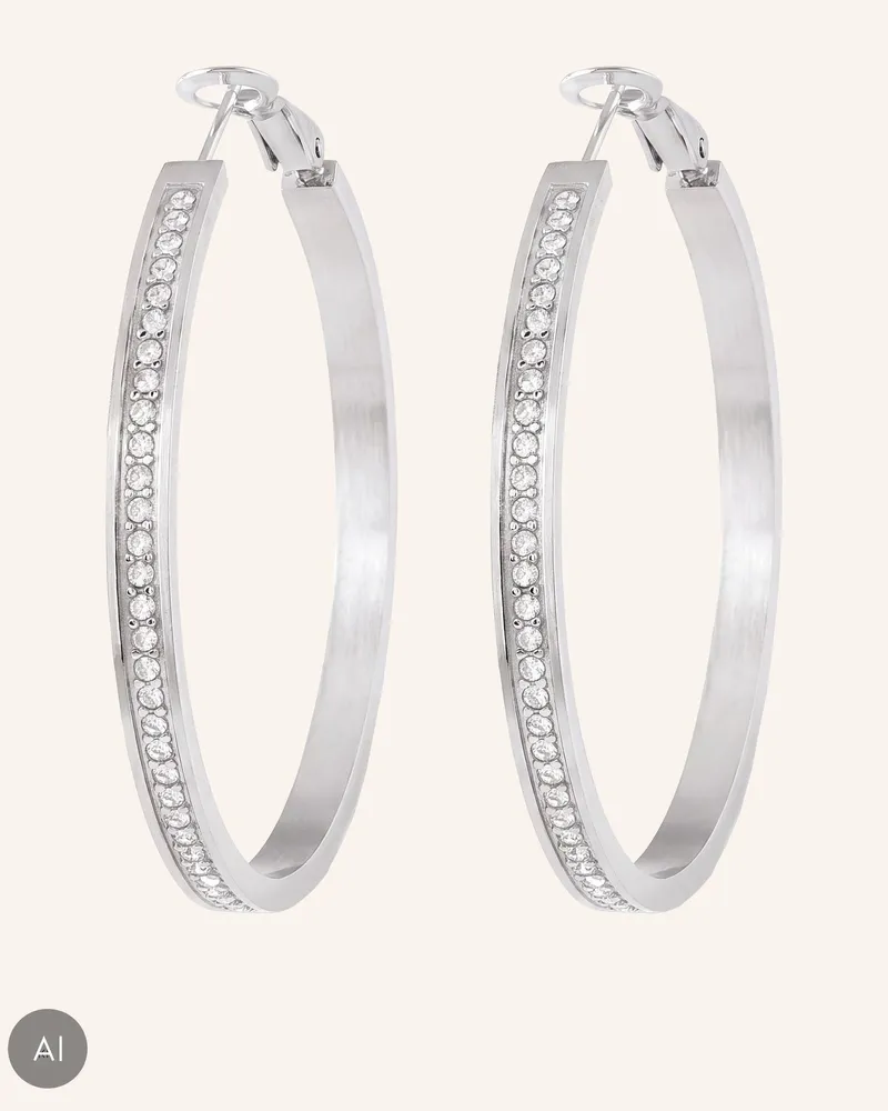 Guess Creolen Color My Day silber Silber