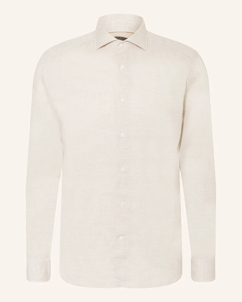 HUGO BOSS Hemd HAYS Slim Fit aus Leinen Beige