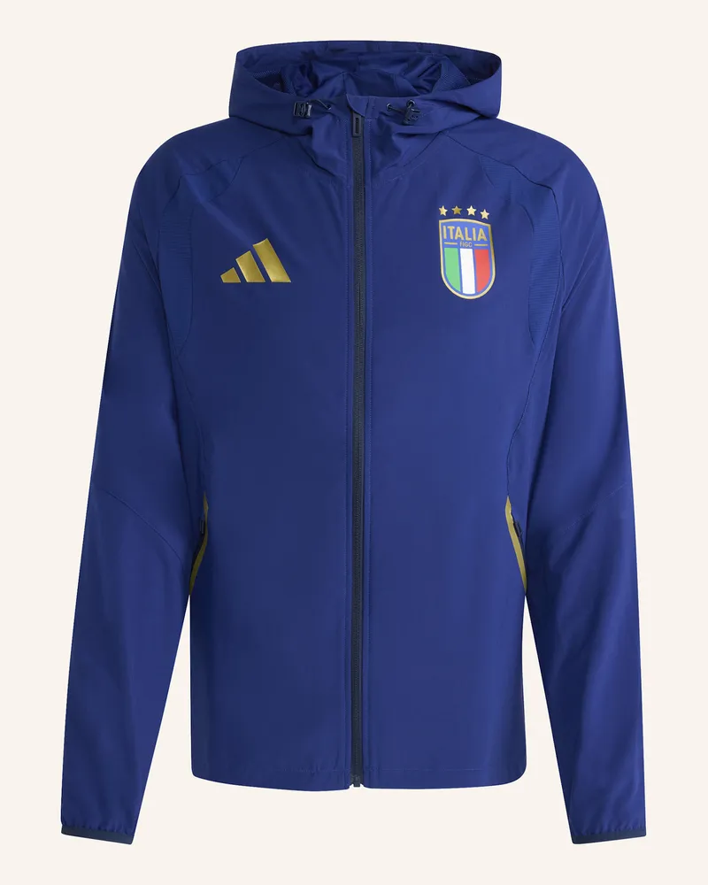 adidas ITALIEN TIRO REISE-WINDBREAKER MIT DURCHGEHENDEM REISSVERSCHLUSS Blau