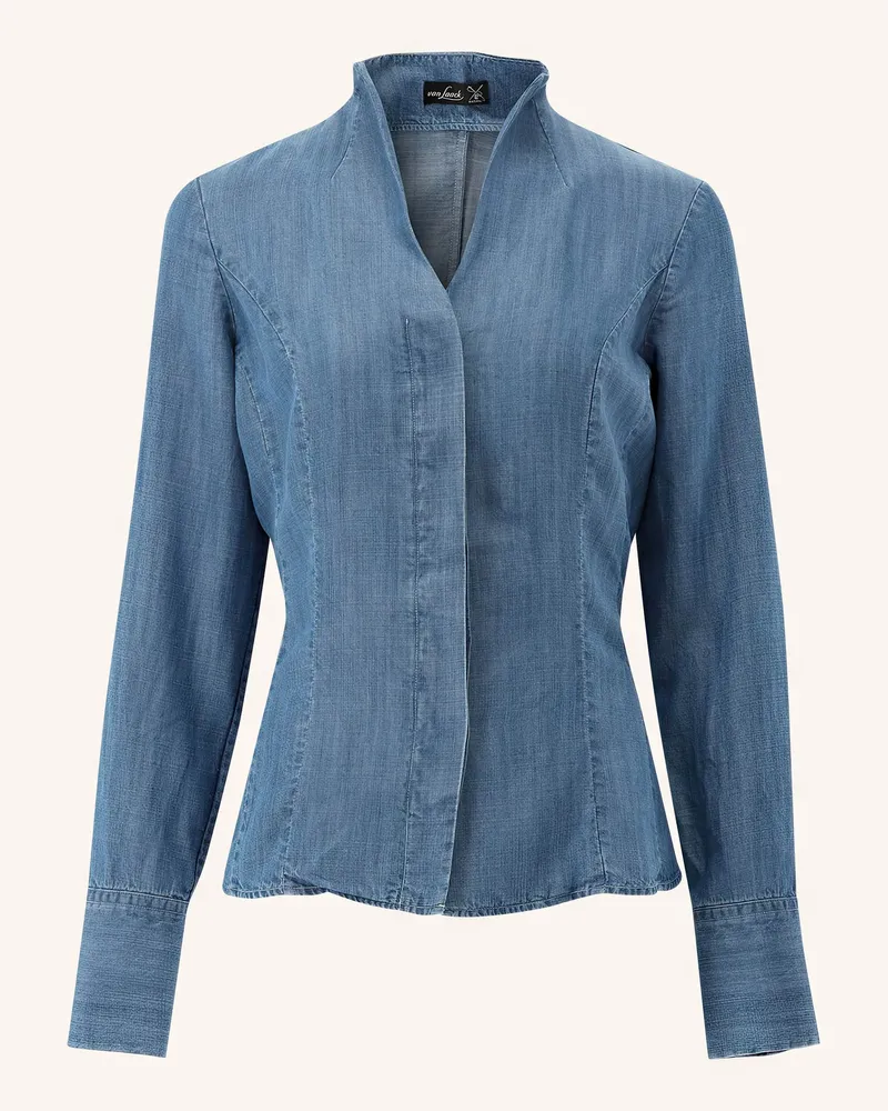 van Laack Bluse Modern Fit Blau