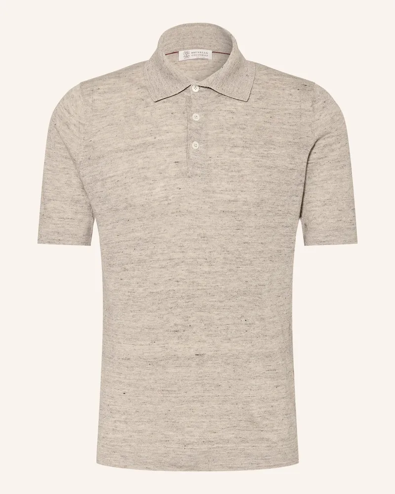 Brunello Cucinelli Strick-Poloshirt Regular Fit Grau