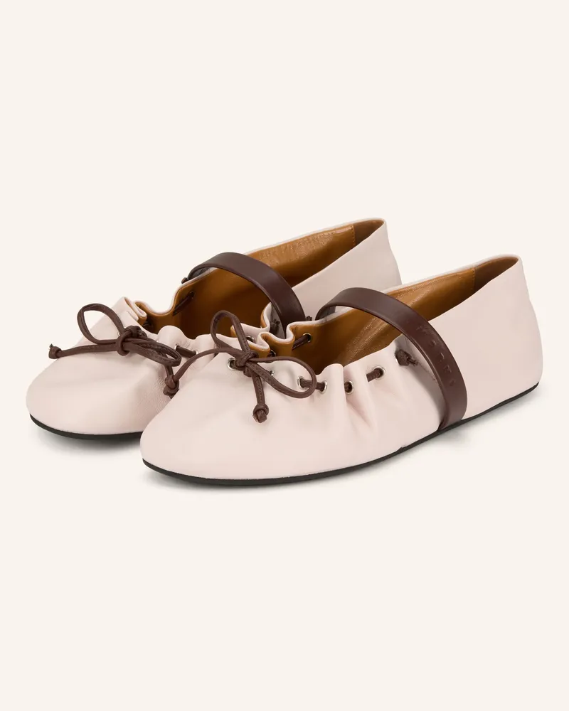 Marni Mary-Jane-Ballerinas rosa Hellrosa