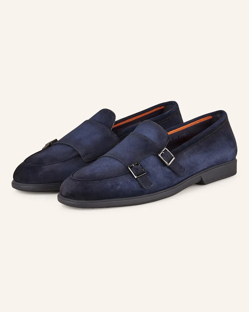 Santoni Double-Monks blau Dunkelblau