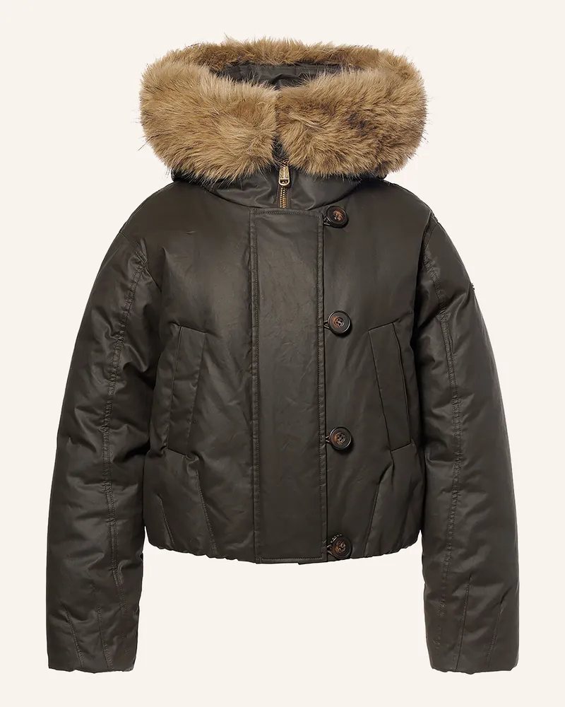 GOLDBERGH Daunenjacke Nyoko Mit Abnehmbarem Kunstfell gruen Khaki