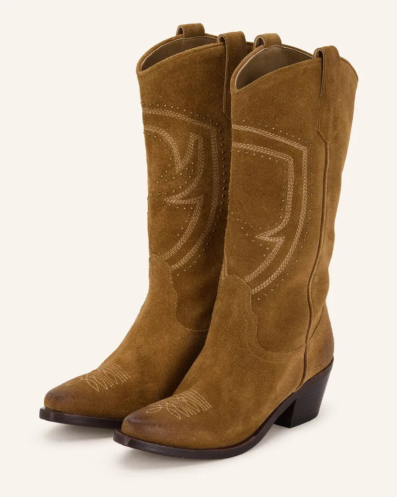 Blauer Cowboy Boots ALICE01 Cognac