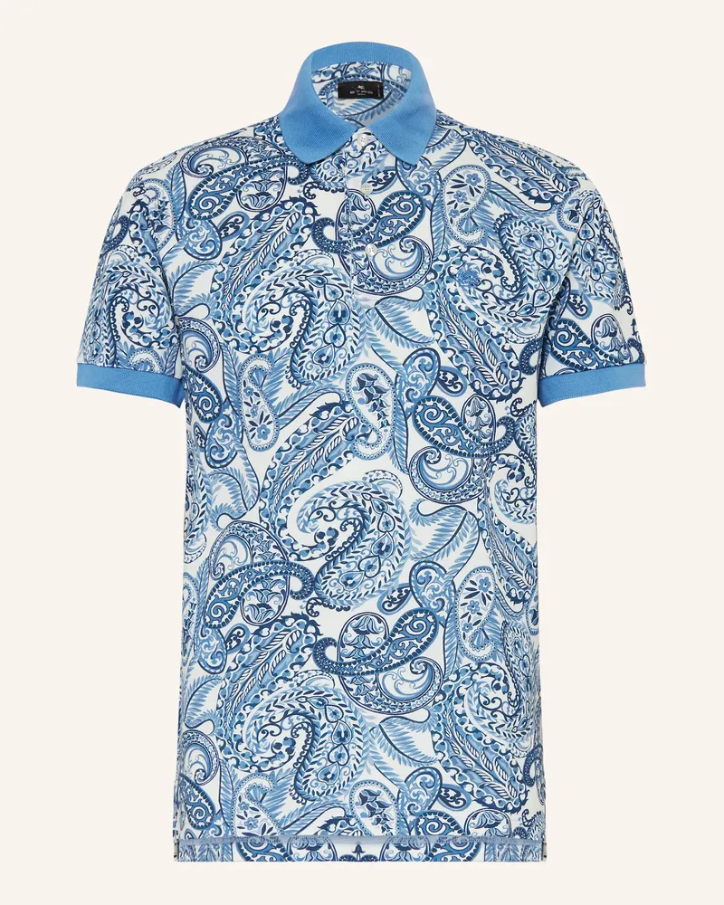 Etro Piqué-Poloshirt Regular Fit blau Hellblau