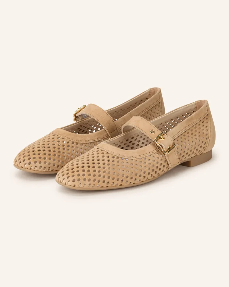 paul green Mary-Jane-Ballerinas beige Camel