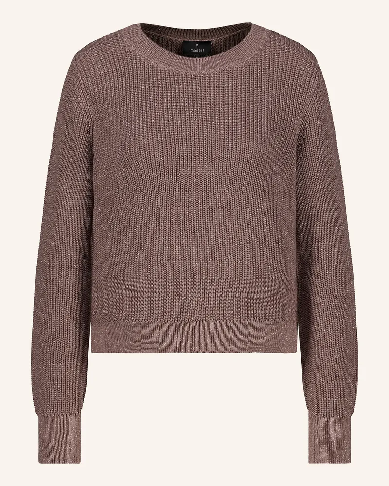 monari Pullover Mit Glitzergarn beige Taupe