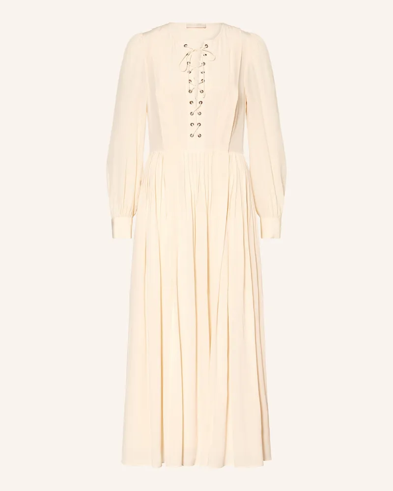 Ulla Johnson Seidenkleid Veria Mit Plissees weiss Creme