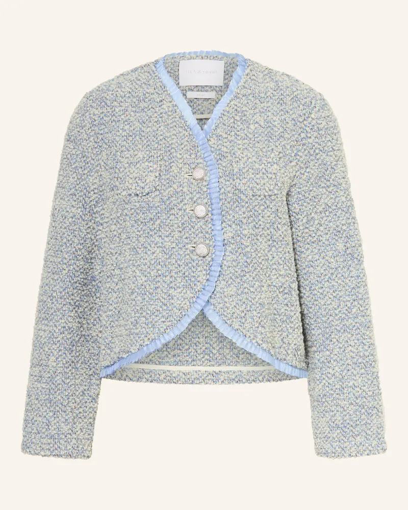 Rich&Royal Strickjacken Mit Rüschen grau Hellblau