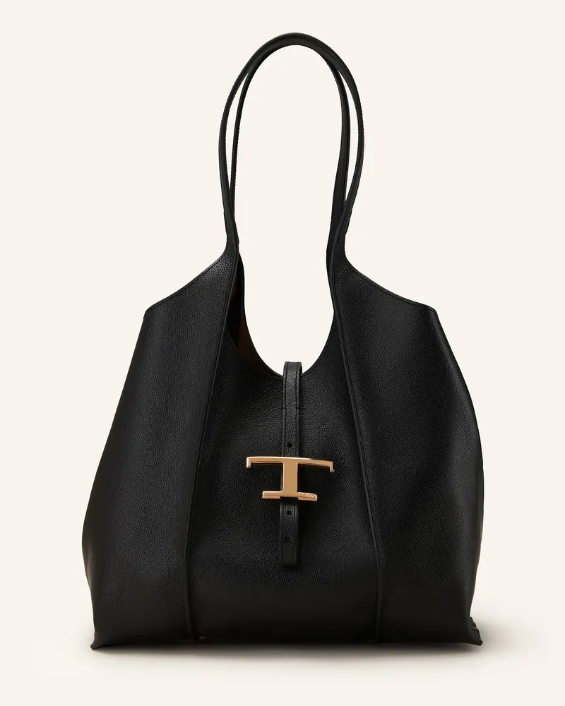 TOD'S Shopper T Timeless Medium Mit Pouch schwarz Schwarz