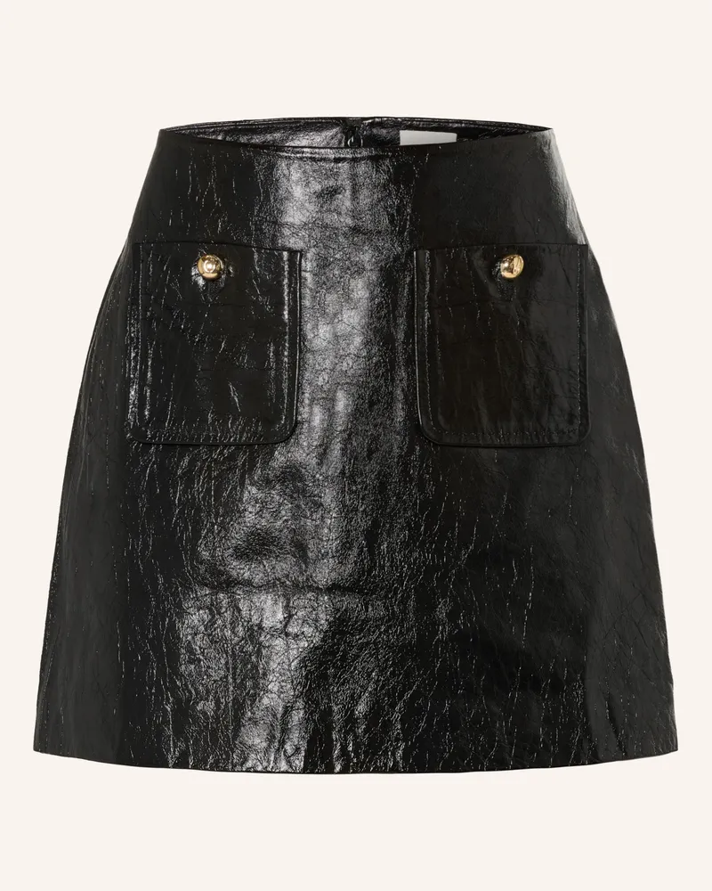 Claudie Pierlot Lederrock schwarz Schwarz