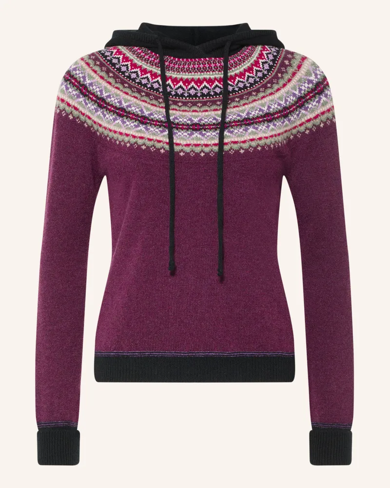 ERIBÉ Strick-Hoodie Alpine rot Dunkellila