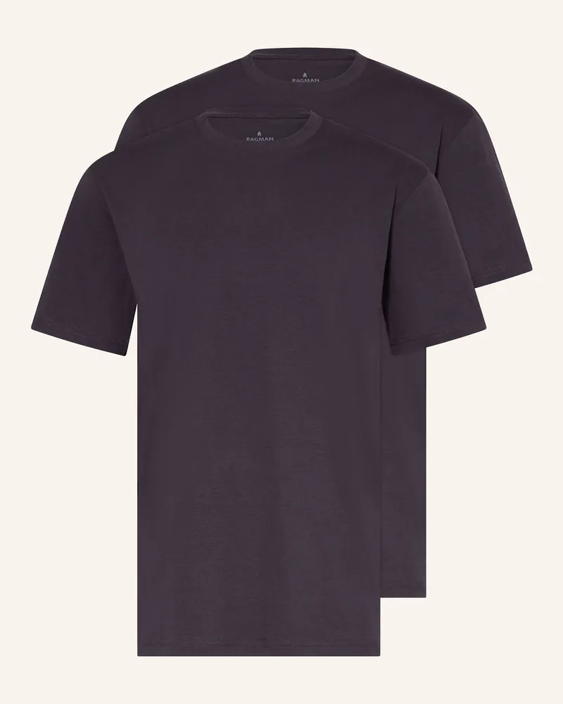 Ragman 2er-Pack T-Shirts blau Dunkelblau