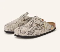 Pantoletten Boston Rivet Logo grau