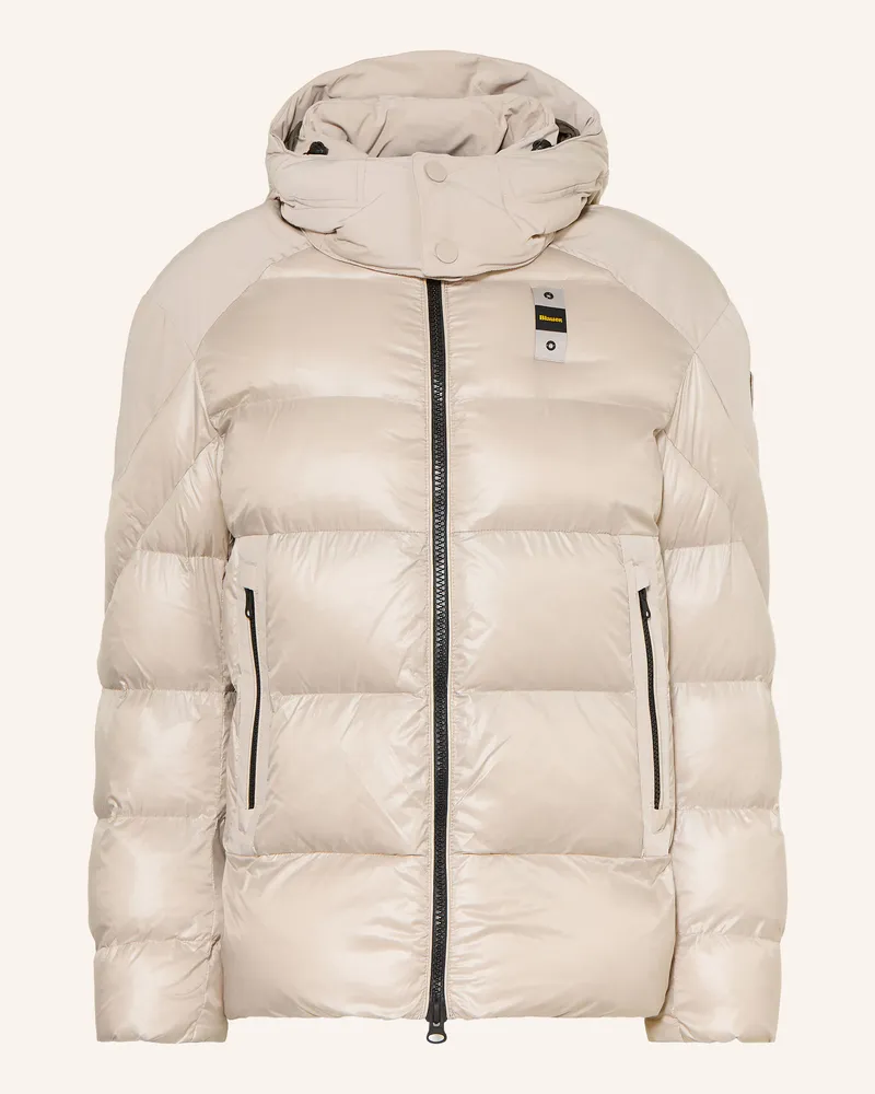 Blauer Steppjacke Kiernan Mit Abnehmbarer Kapuze grau Creme