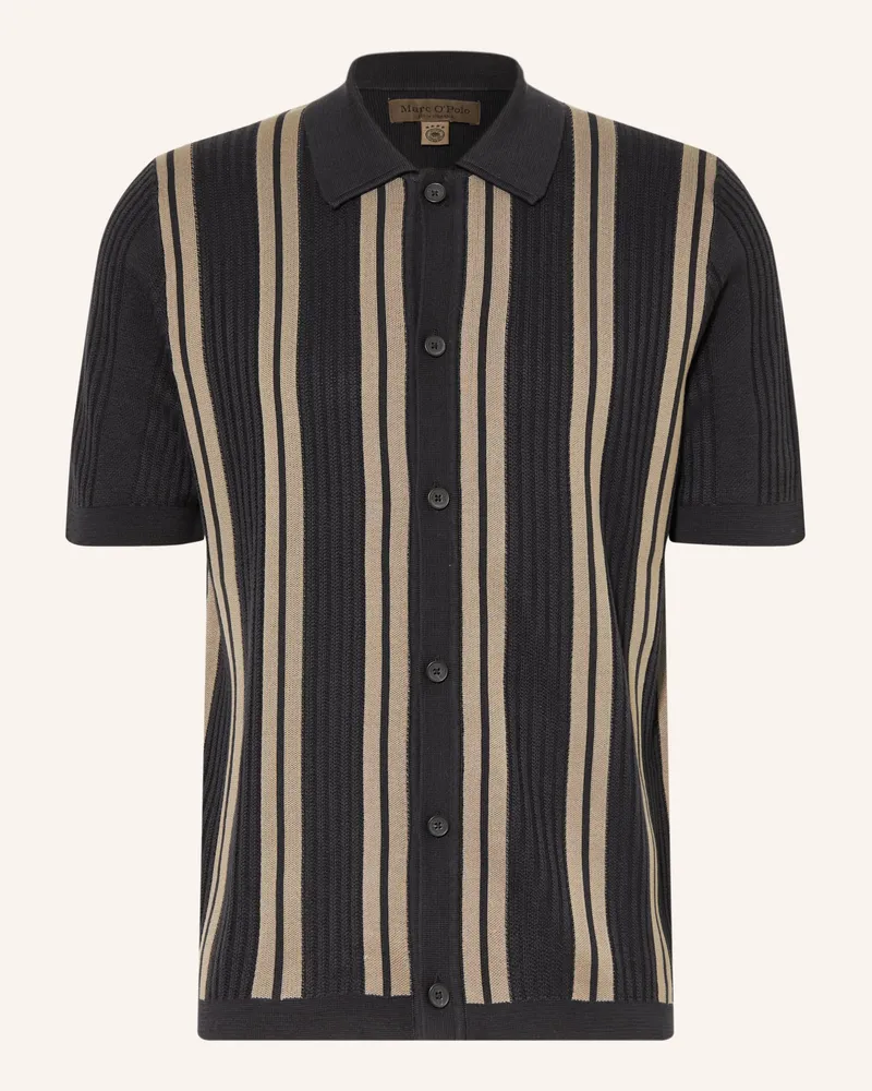 Marc O'Polo Strickhemd Regular Fit blau Dunkelblau