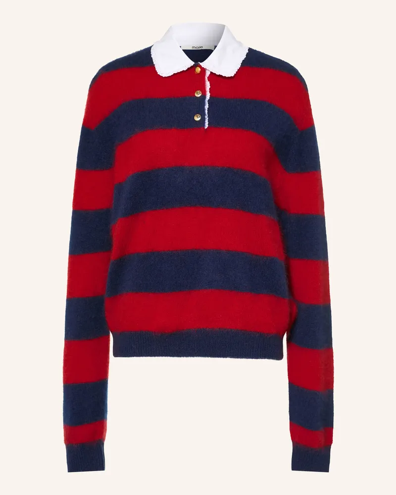 Maje Strick-Poloshirt rot Rot