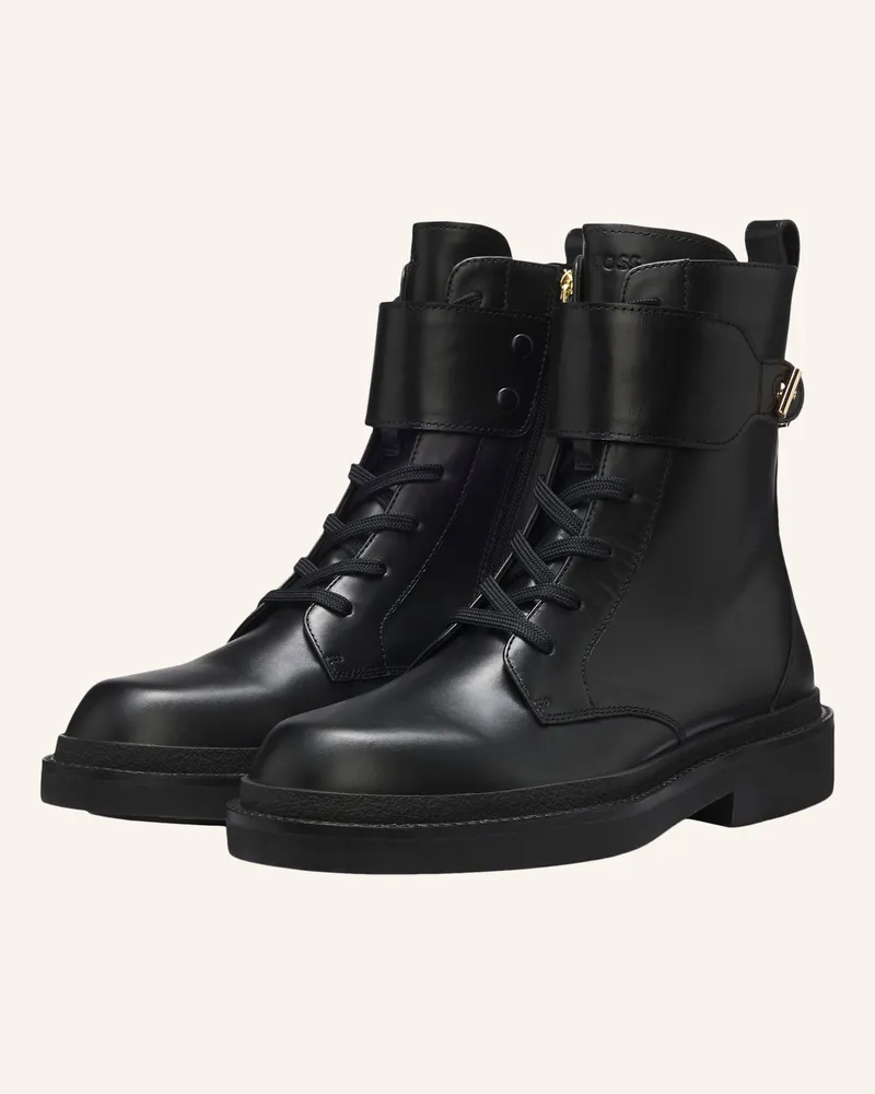 HUGO BOSS Flacher Schuh Eleri_Lubootie_Ltzpt schwarz Schwarz