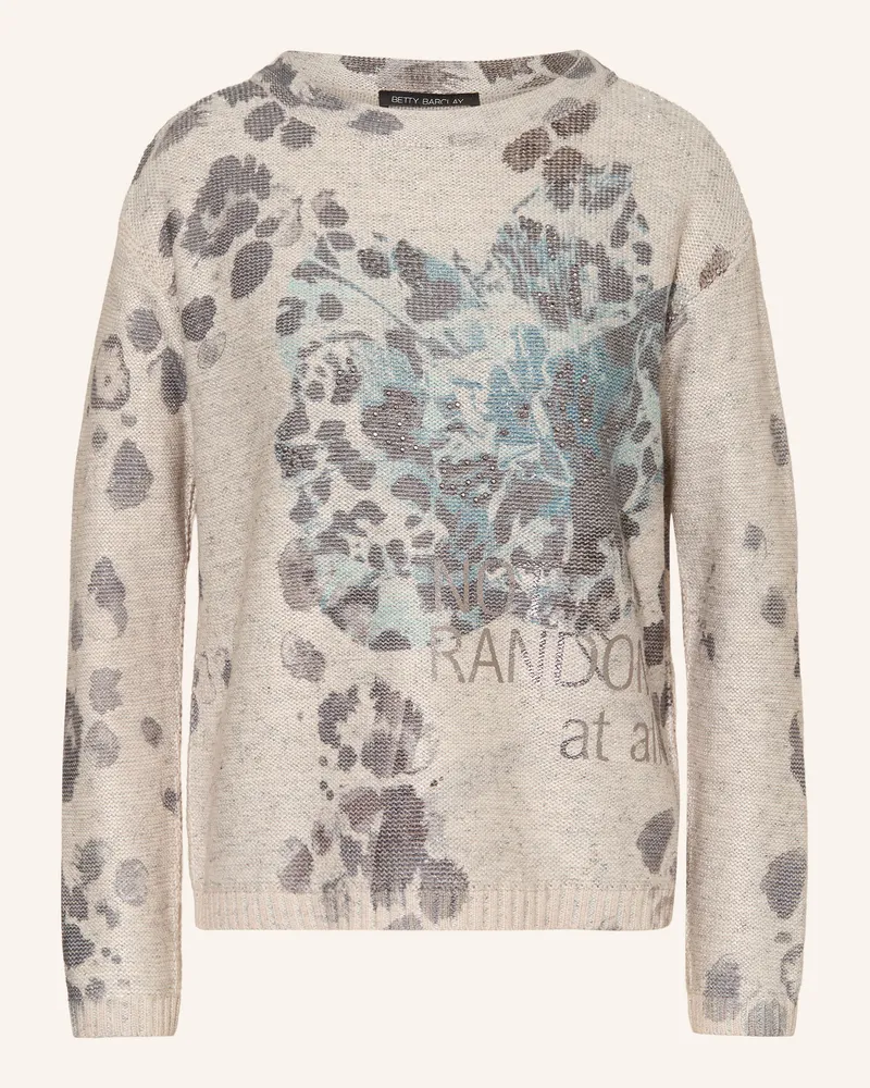 Betty Barclay Pullover Mit Glitzergarn Und Nieten beige Hellgrau