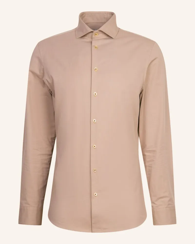 Seidensticker Casual Hemd Slim Fit Beige