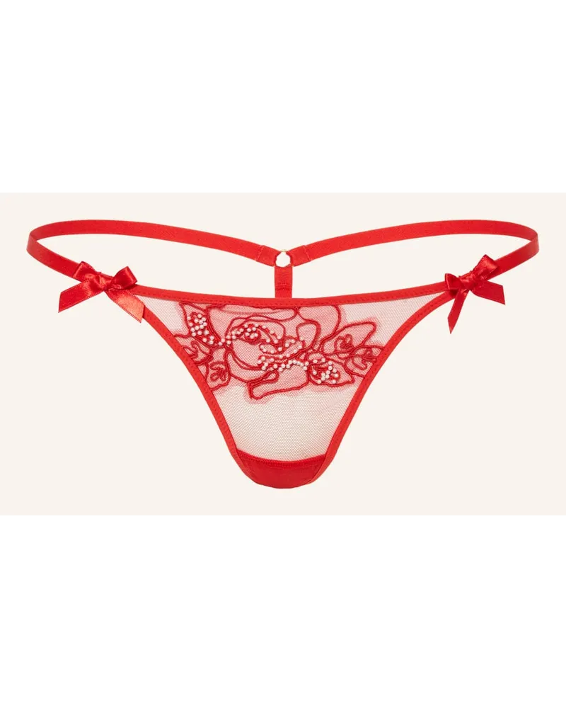 Agent Provocateur String LINDIE TRIXIE mit Schmuckperlen Rot