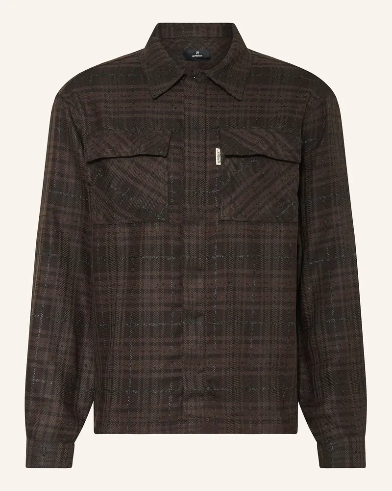 REPRESENT Flanell-Overjacket Dunkelbraun