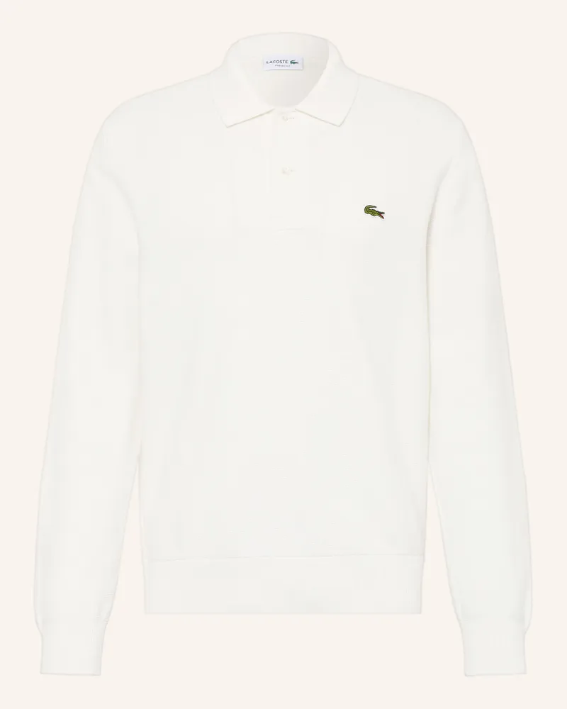 Lacoste Strick-Poloshirt weiss Ecru