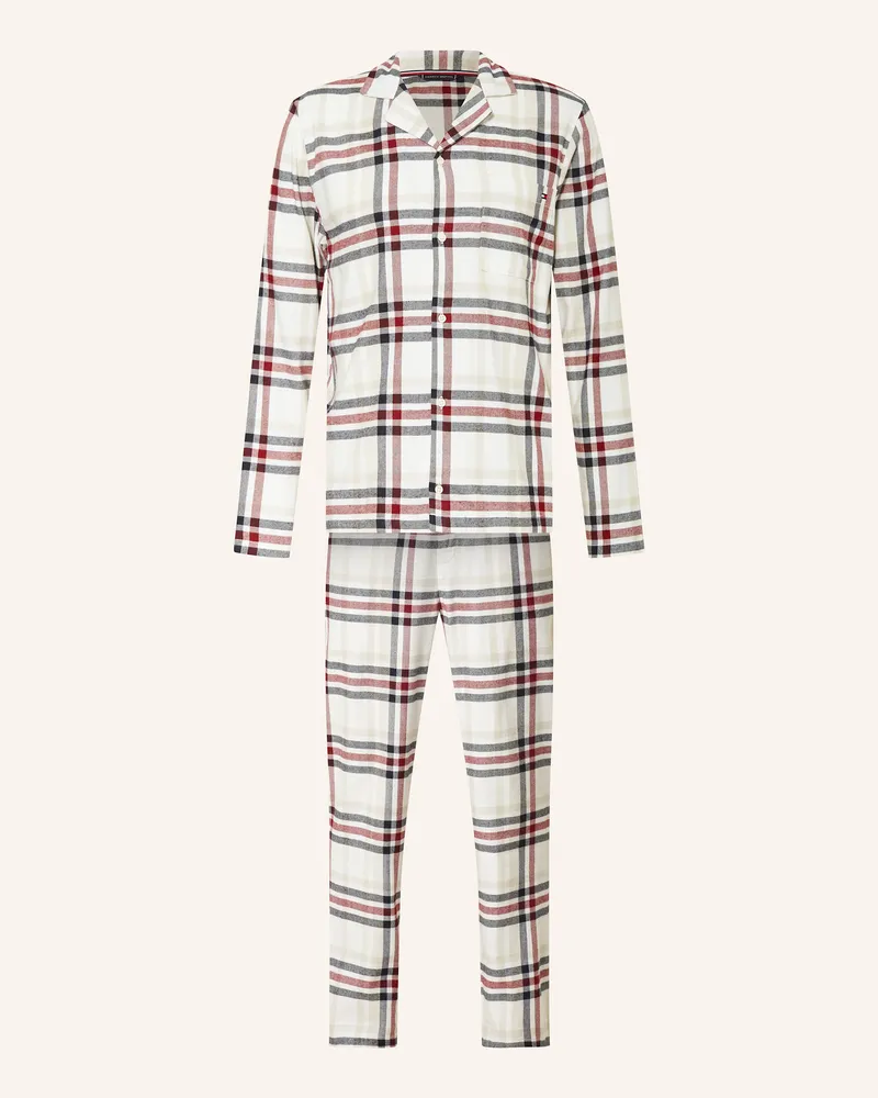 Tommy Hilfiger Schlafanzug aus Flanell Weiss