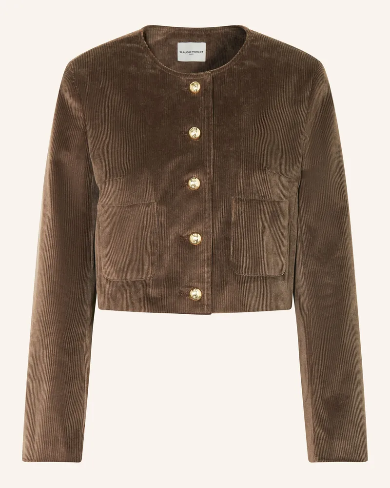 Claudie Pierlot Kastenjacke aus Cord Taupe