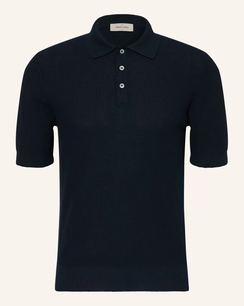 Gran Sasso Strick-Poloshirt Dunkelblau