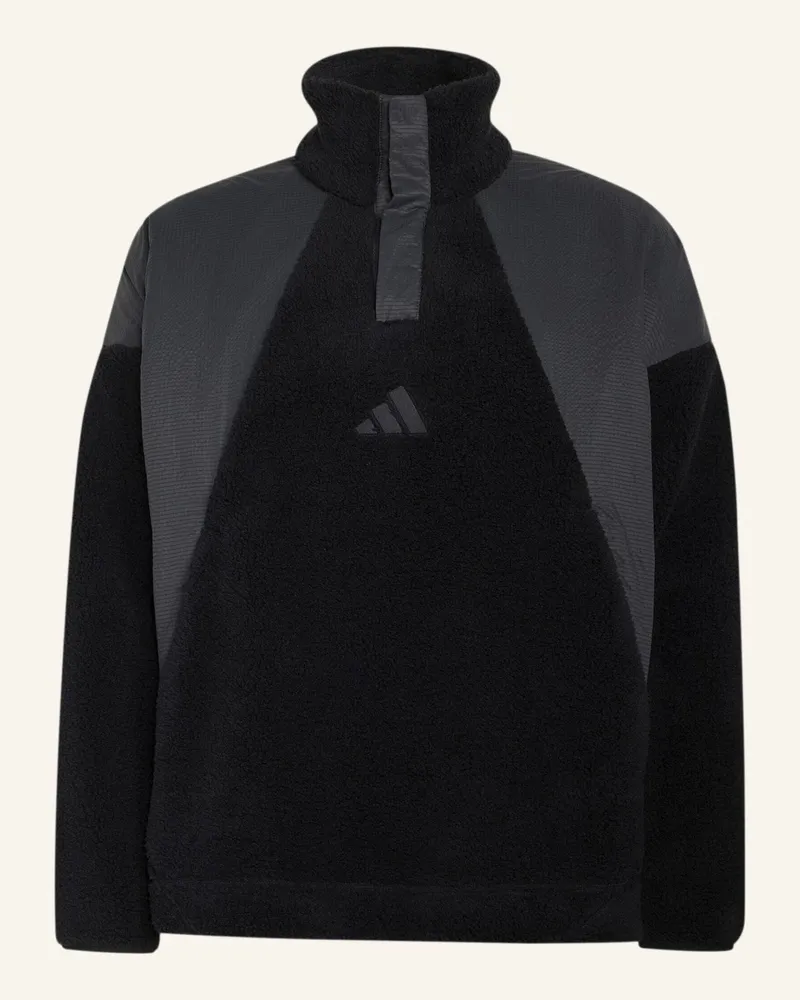 adidas Terrex Xploric Climawarm Pullover, Flauschiges Material, Druckknopfverschluss schwarz Schwarz