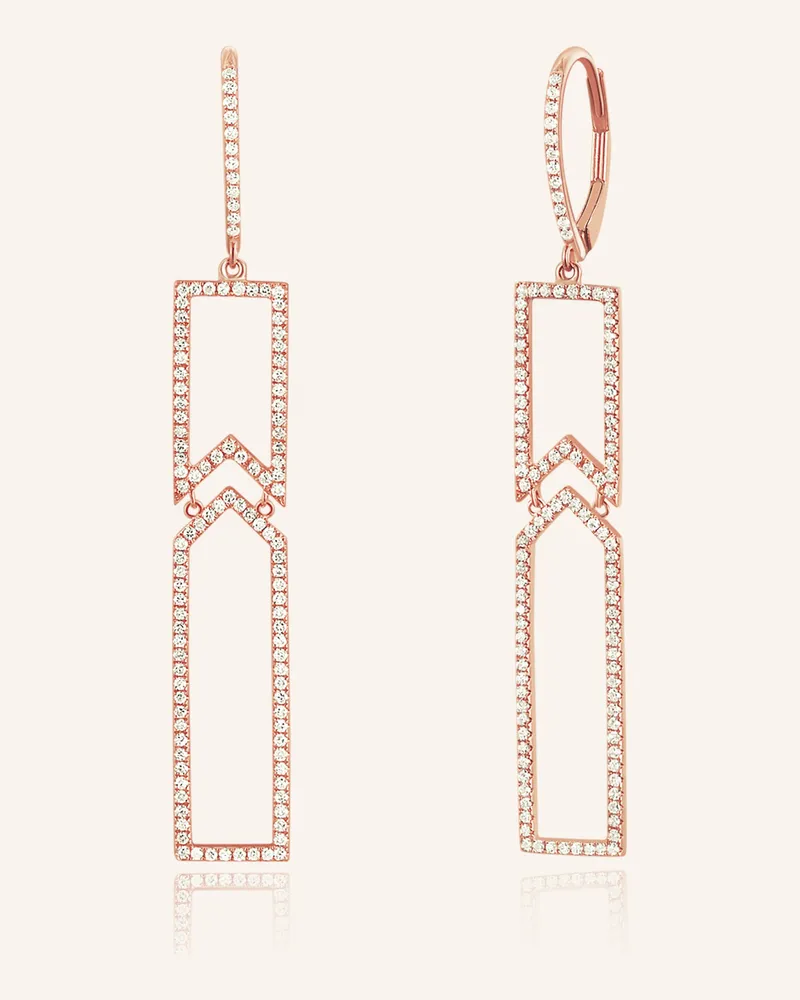 Leaf Ohrhänger UNIQUE aus 18 Karat Rosébgold mit Diamanten Roségold