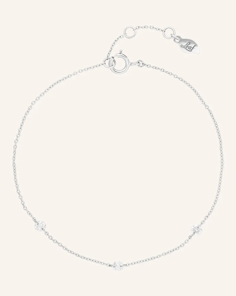Leaf Armband Pure Triple Aus 18 Karat Weißgold Mit Diamanten silber Weissgold