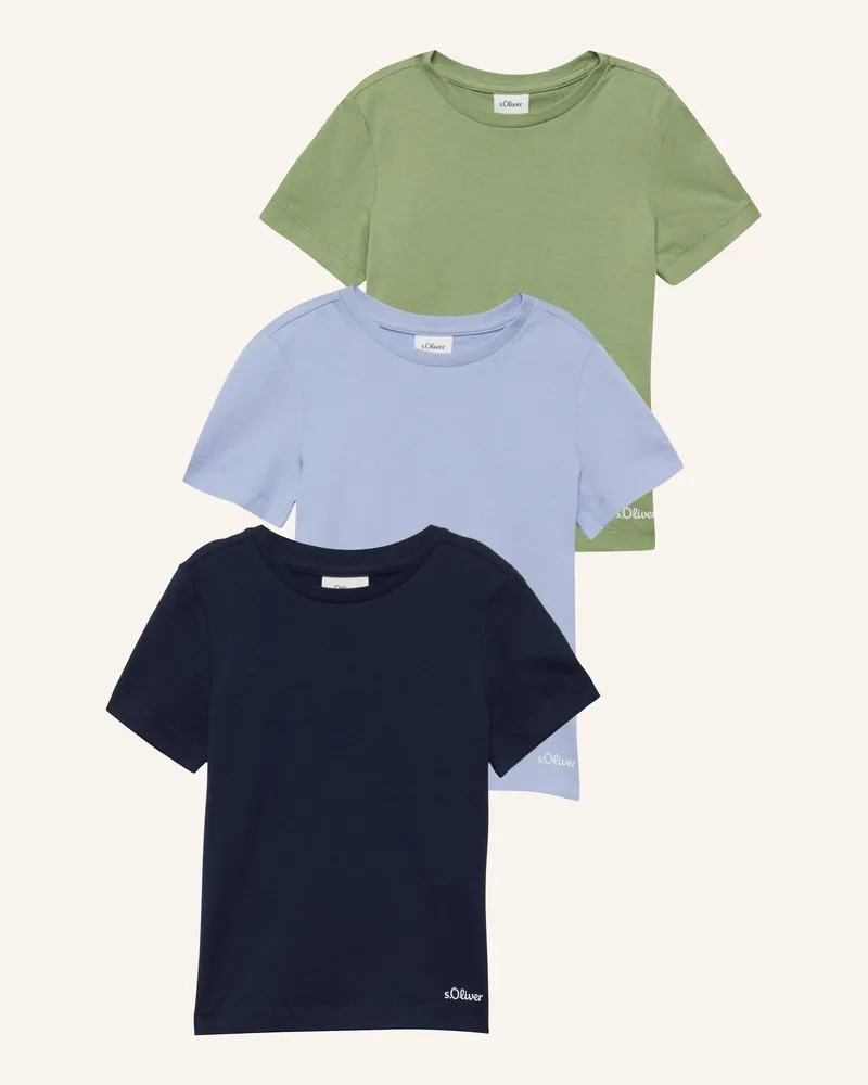 S.Oliver 3er-Pack T-Shirts blau Blau