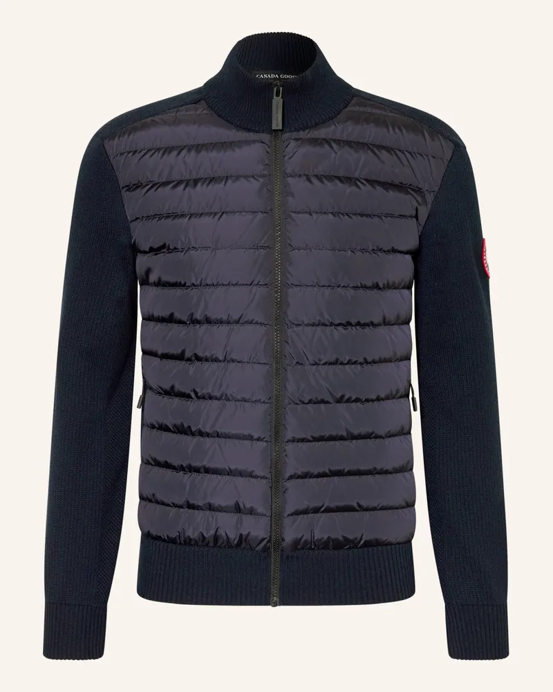 Canada Goose Strickjacke HYBRDIGE im Materialmix Dunkelblau