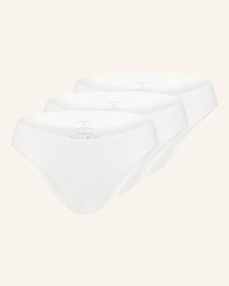 Ehrlich Textil 3er Pack Light Touch Brazil Slip Aus Weichem Modal - Nahtlose Kanten weiss Beige