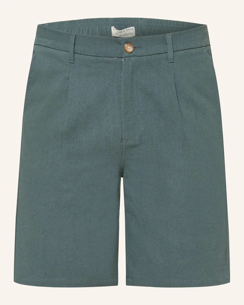 colours & sons Chinoshorts mit Leinen Petrol