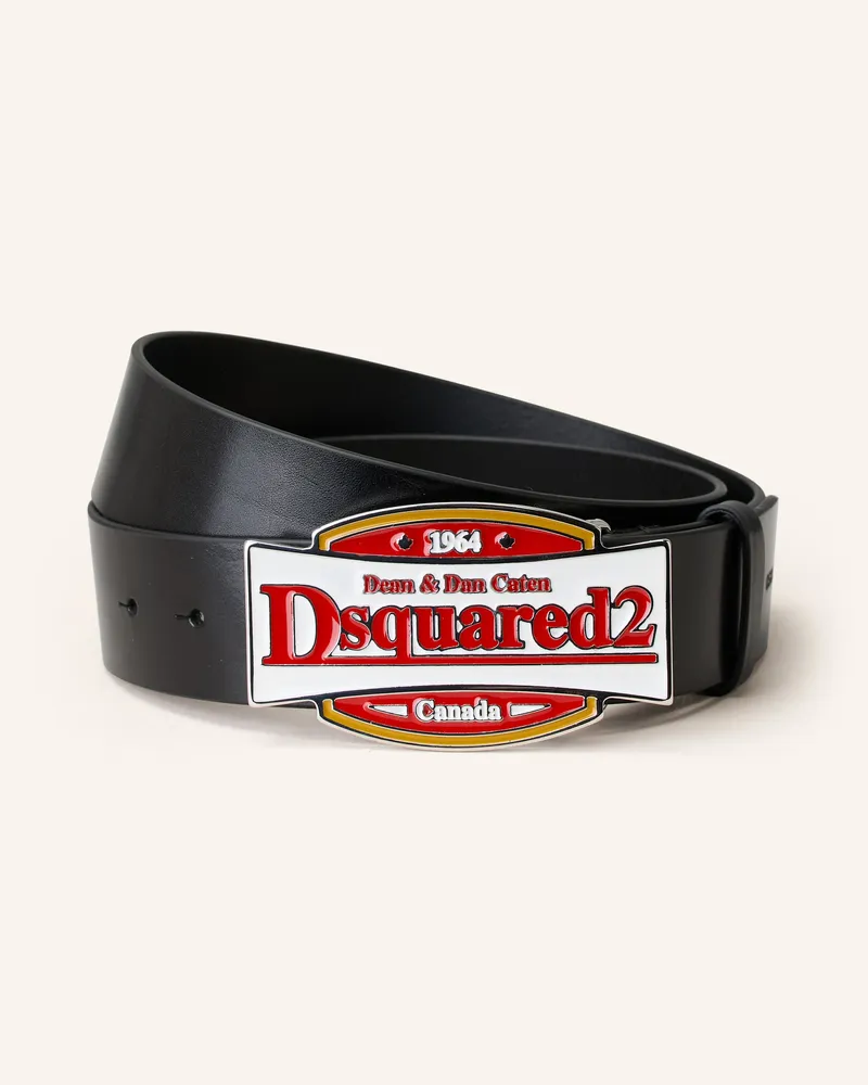 Dsquared2 Ledergürtel Schwarz