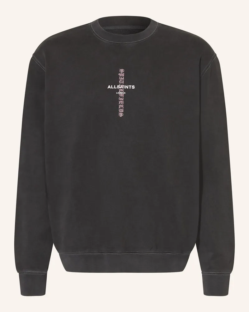 AllSaints Sweatshirt Knox Crew schwarz Dunkelgrau